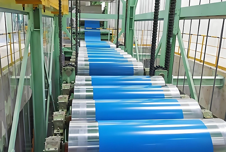 Color-coated coil production line